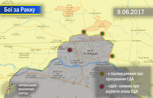 Сирія: бої за Ракку станом на 9 червня