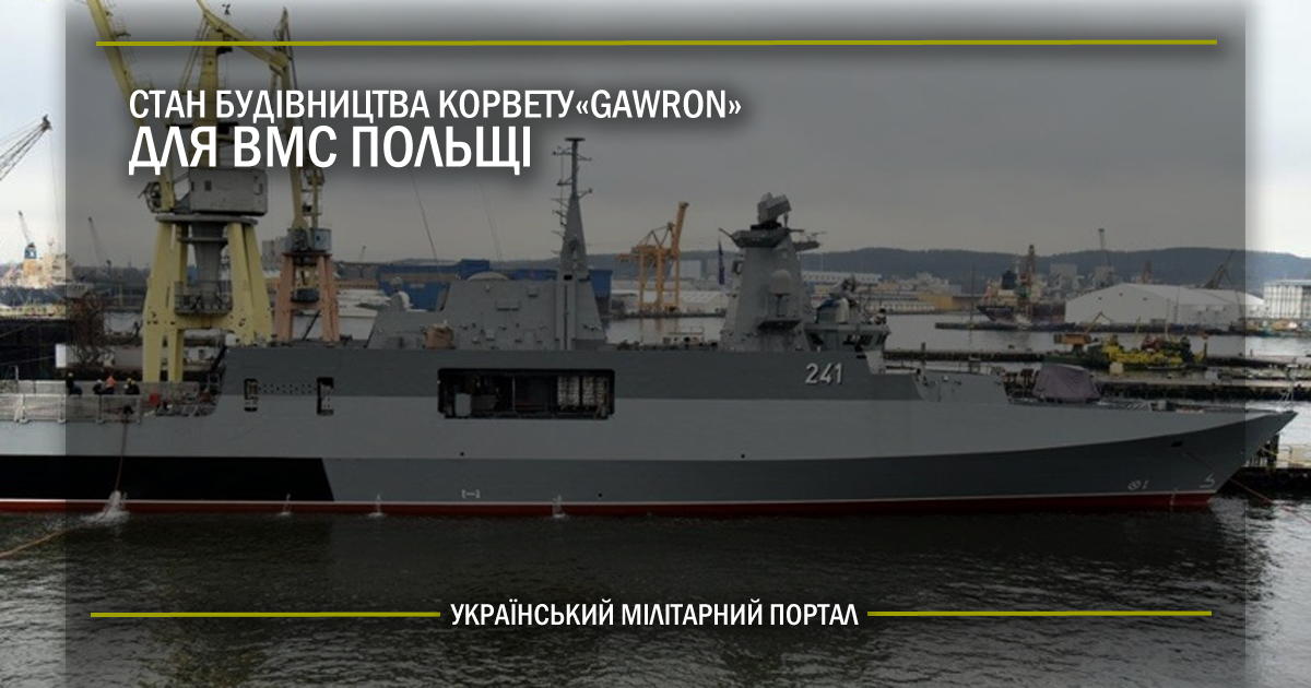 Стан будівництва корвету “Gawron” для ВМС Польщі