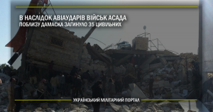 В наслідок авіаударів військ Асада поблизу Дамаска загинуло 35 цивільних