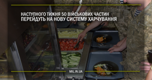 Наступного тижня 50 військових частин перейдуть на нову систему харчування