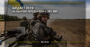 Бюджеті 2019 – на оборону передбачено 5,38% ВВП