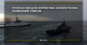 Українські військові моряки яких захопили росіяни. Список