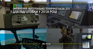 Оновлення матеріально-технічної бази для підготовки ЗСУ у 2018 році