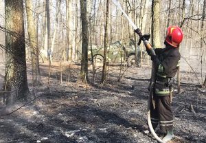 Поблизу арсеналу в Калинівці гасили пожежу