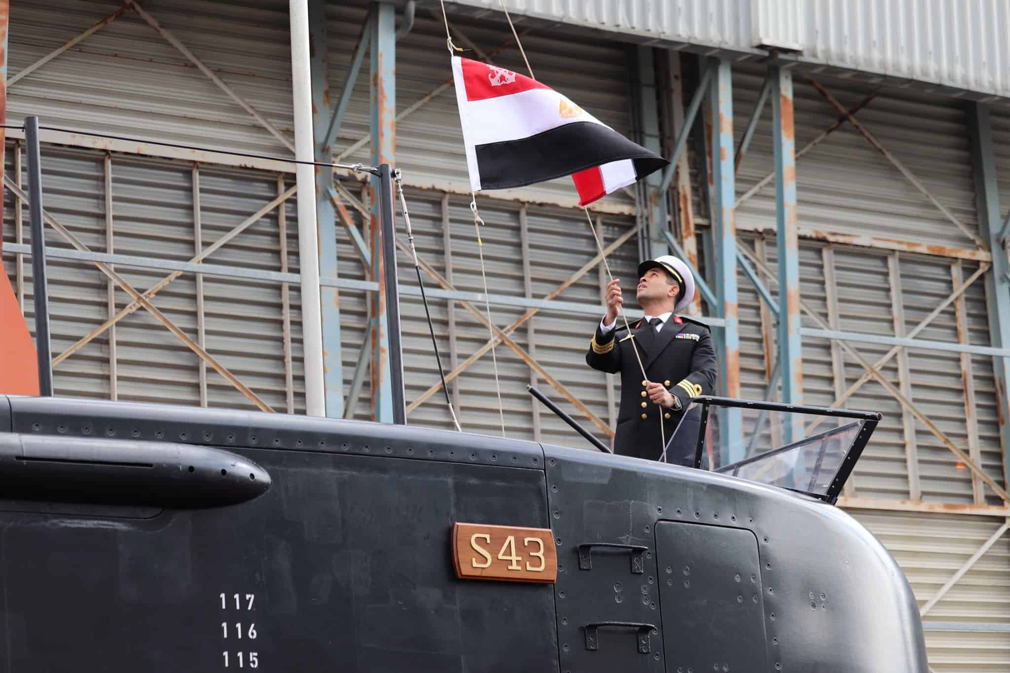 Flag-raising ceremony on the S43 submarine of the Egyptian Navy's Type 209 project. Photo credits: Egypt Defense Portal