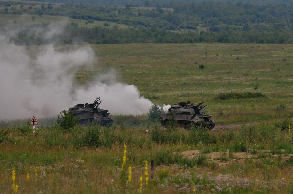 Зенітні самохідні установки ЗСУ-23-4 «Шилка» під час маневрів. Фото: Генштаб ЗСУ