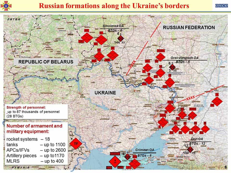 Росія розгорнула три угрупування на кордоні з Україною