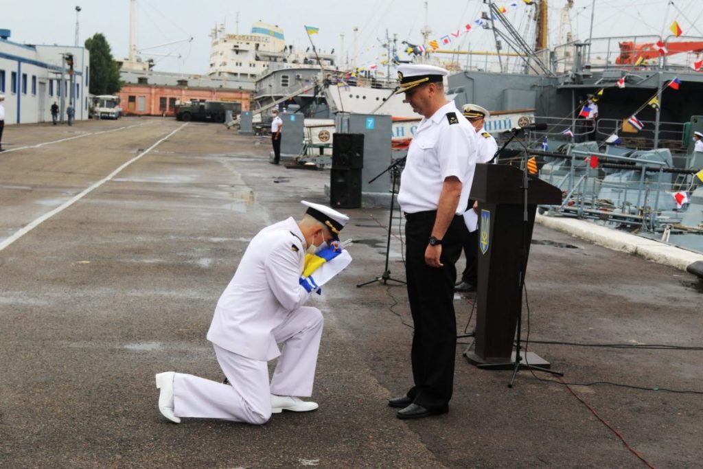 Церемонія прийняття МБАК «Костопіль» до складу ВМСУ. Вересень 2020. Фото: АрміяInform