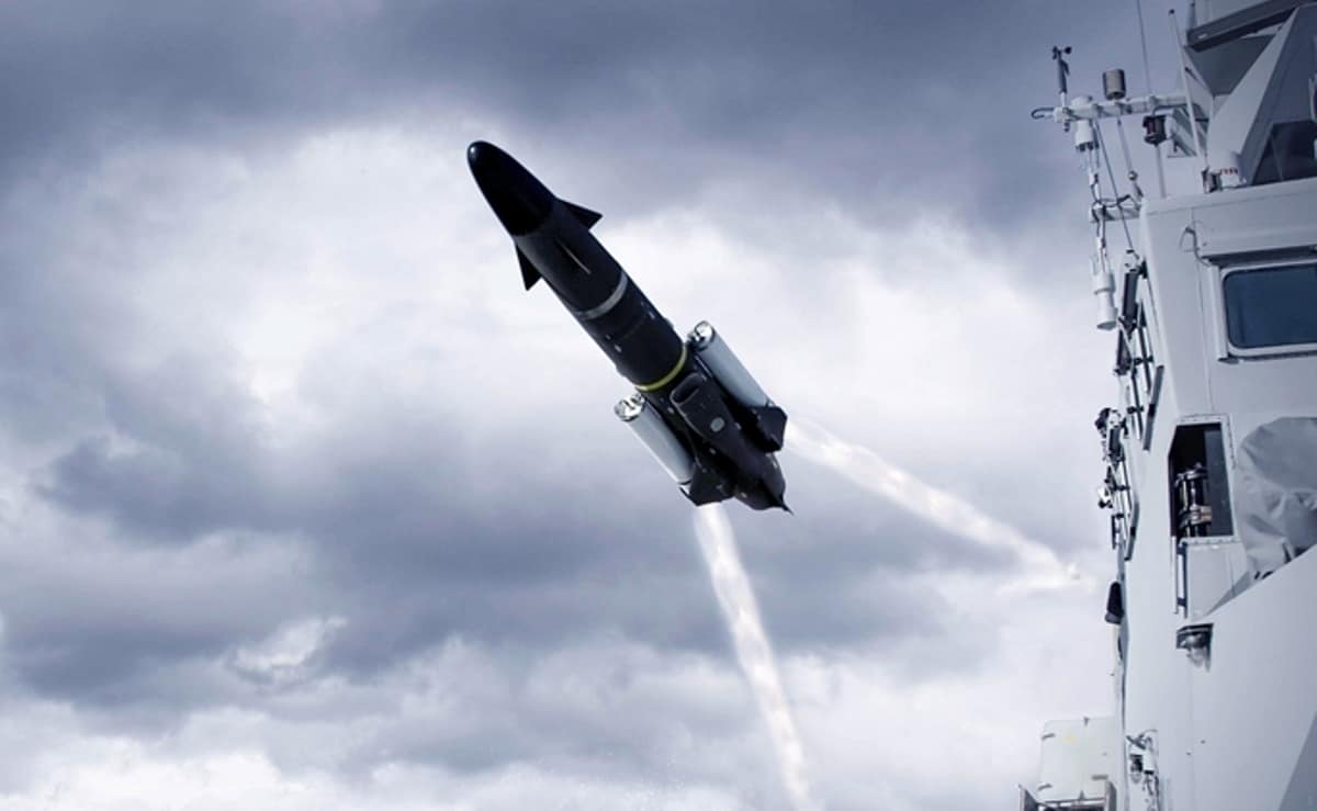 Launch of a Saab RBS 15 anti-ship missile. Photo credits: Swedish Ministry of Defence