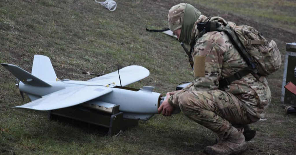 БпАК «Лелека-100» під час навчань 28 ОМБр. Грудень 2020. Фото: ЗСУ