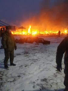 В Росії горить польовий табір на полігоні в Алабіно