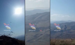 З’явилось відео падіння Су-25 Азербайджану в ході боїв у Карабасі