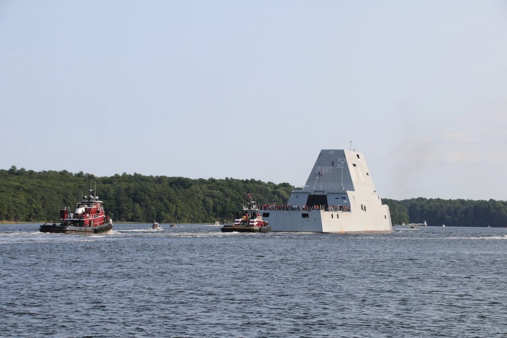 Есмінець типу Zumwalt (DDG-1002) "USS Lyndon B. Johnson". Серпень 2021. Фото: General Dynamics Bath Iron Works