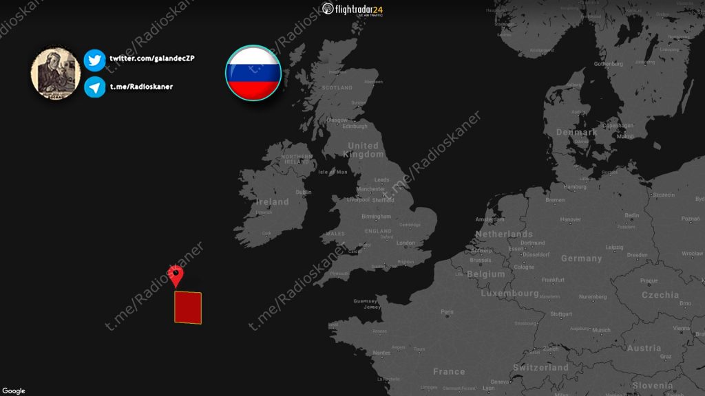 Район проведення російських військово-морських навчань неподалік Ірландії