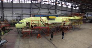 The stage of the military transport aircraft AN-178 construction manufactured for Ukrainian Army was showed