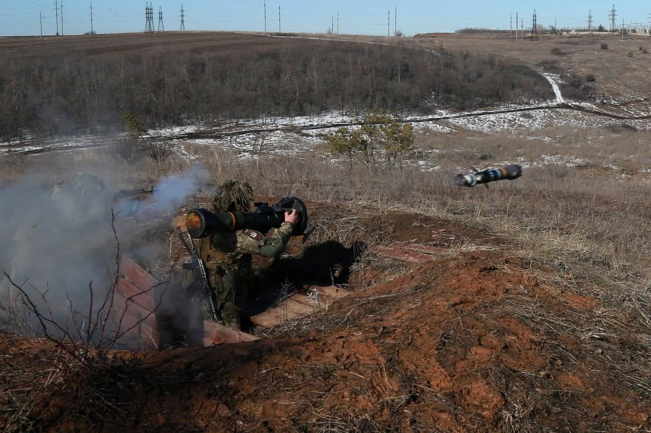 Ukrainian servicemen conducted firing exercises with NLAW and M141 anti-tank weaponry in Donbass