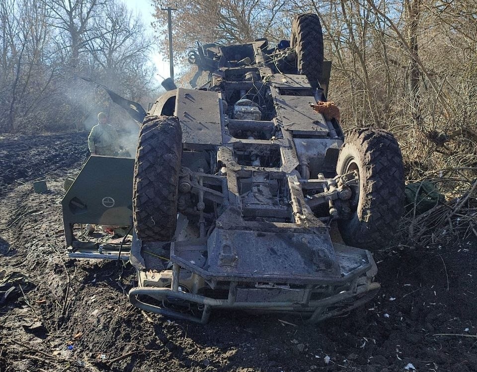 The Russian Tiger armored vehicle destroyed in Chernihiv region