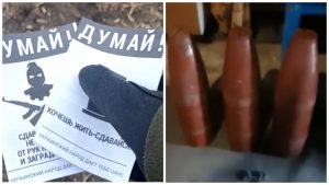 The military dropped the propaganda projectiles upon the invaders’ positions