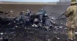 The wreckage of a Russian Mi-35 helicopter was found