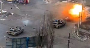 The T-64B1M tanks engaged in combat with the russians on the streets of Mariupol