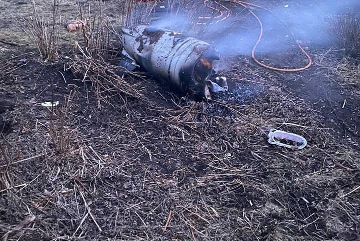 Remains of a Russian cruise missile in Kyiv were shown