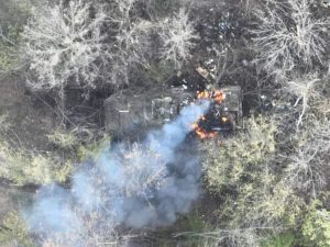 The 128th Brigade destroyed the Russian BTR-82A