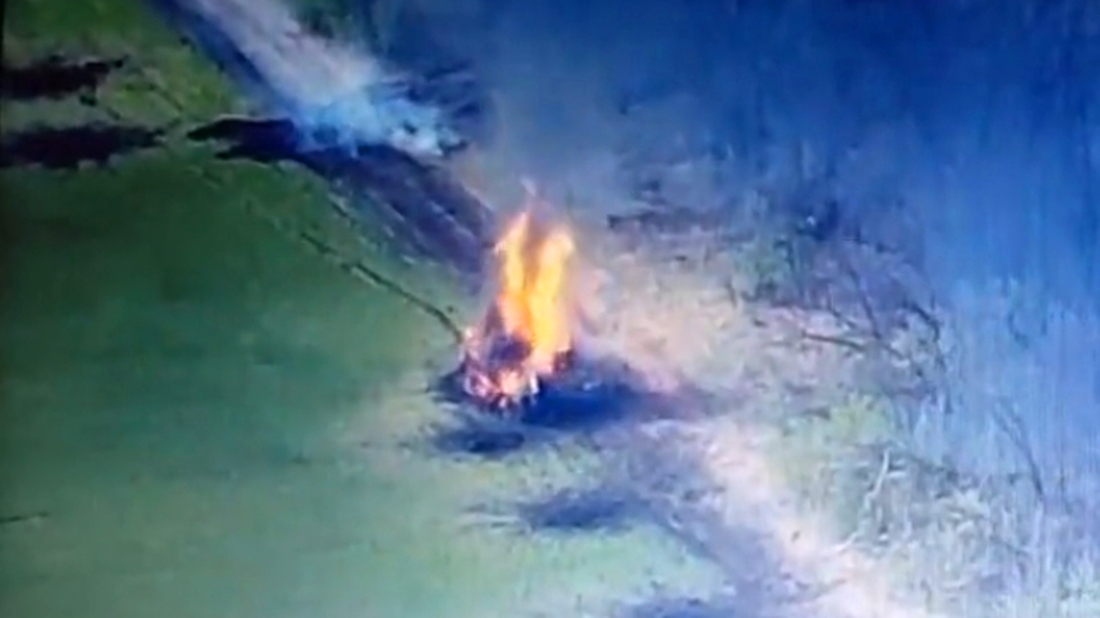 The Ukrainian military burned Russian tanks while they were attempting to advance