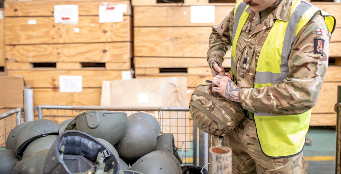 The British servicemen had prepared 84,000 helmets for Ukraine