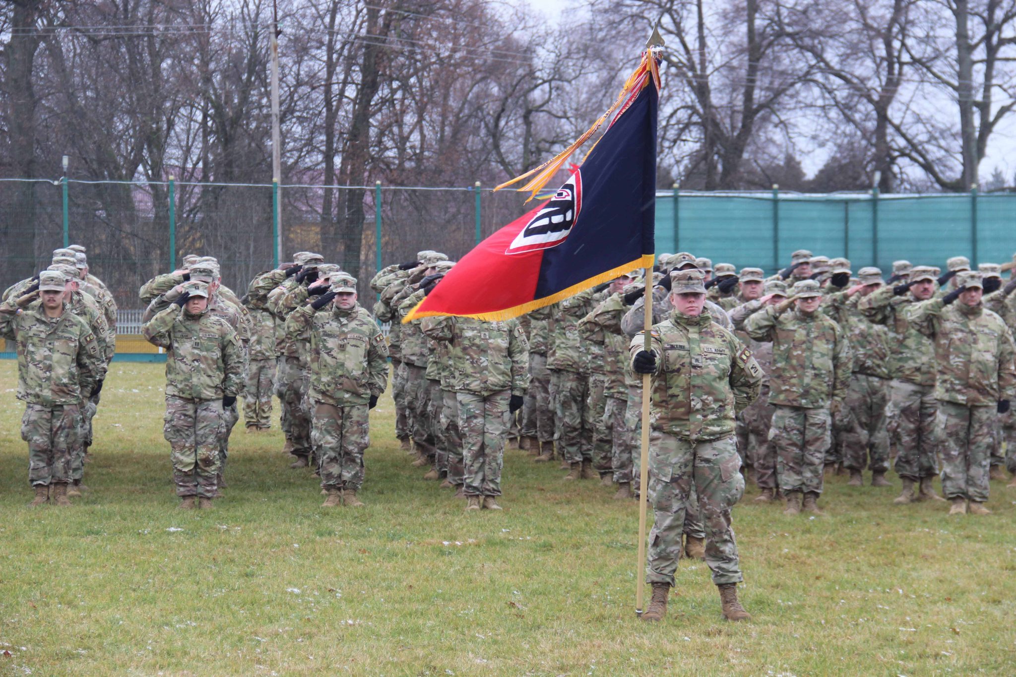 Американські військові під час урочистостей у Міжнародному центрі миротворчості та безпеки Національної академії сухопутних військ імені гетьмана Петра Сагайдачного, груднь 2021, Львівська область ФОТО: АрміяInform