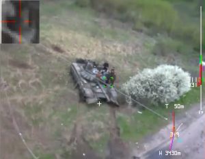 The kamikaze drone of the Ukrainian Special Forces struck the invader tank crew