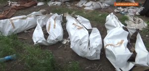 Bodies of the Russian servicemen are being exhumed in the Kharkiv region