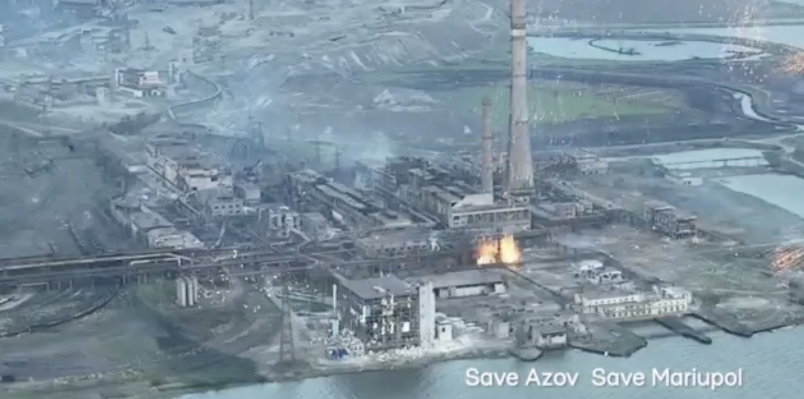 The invaders have dropped incendiary bombs on Azovstal steelworks