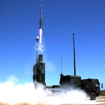 Launch of an IRIS-T SLM air defense missile. Photo credits: Diehl