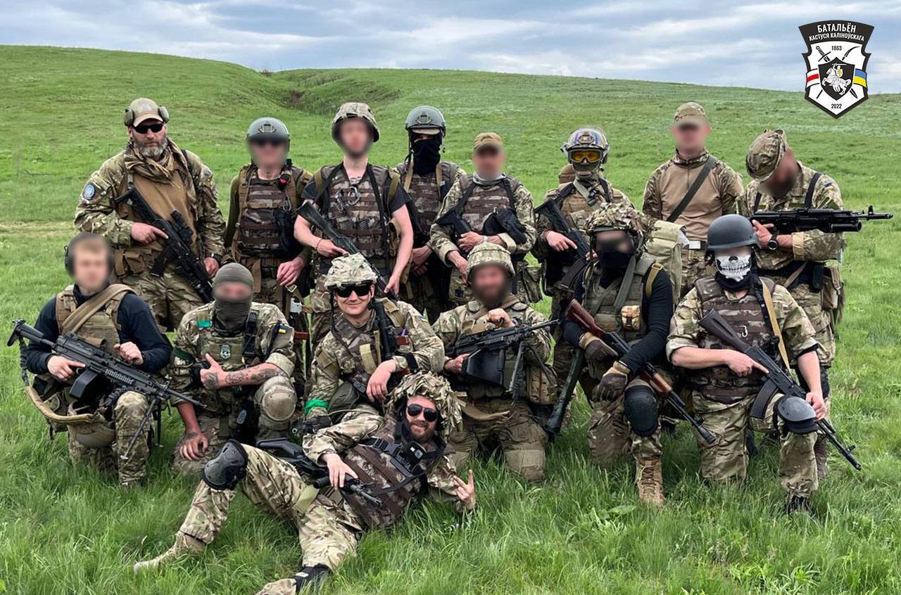 Білоруські добровольці в Україні у складі полку імені К.Калиновського. Травень 2022. Фото: Соцмережі формування