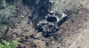 The Russian T-90A got the turret torn off from the attack of the Ukrainian Infantry