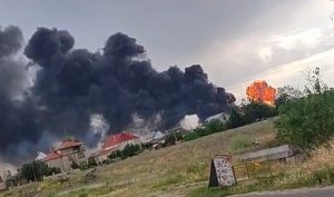 The Russian ammunition depot was destroyed in occupied Nova Kakhovka