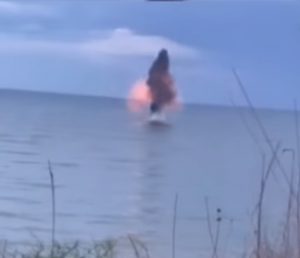 Drifting sea mine destroyed with machine gun in Odesa Region