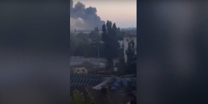 Explosions in Nova Kakhovka likely set ammunition depot on fire