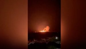 Explosions and large-scale fires at the ammunition depots were reported in Alchevsk and Shakhtarsk