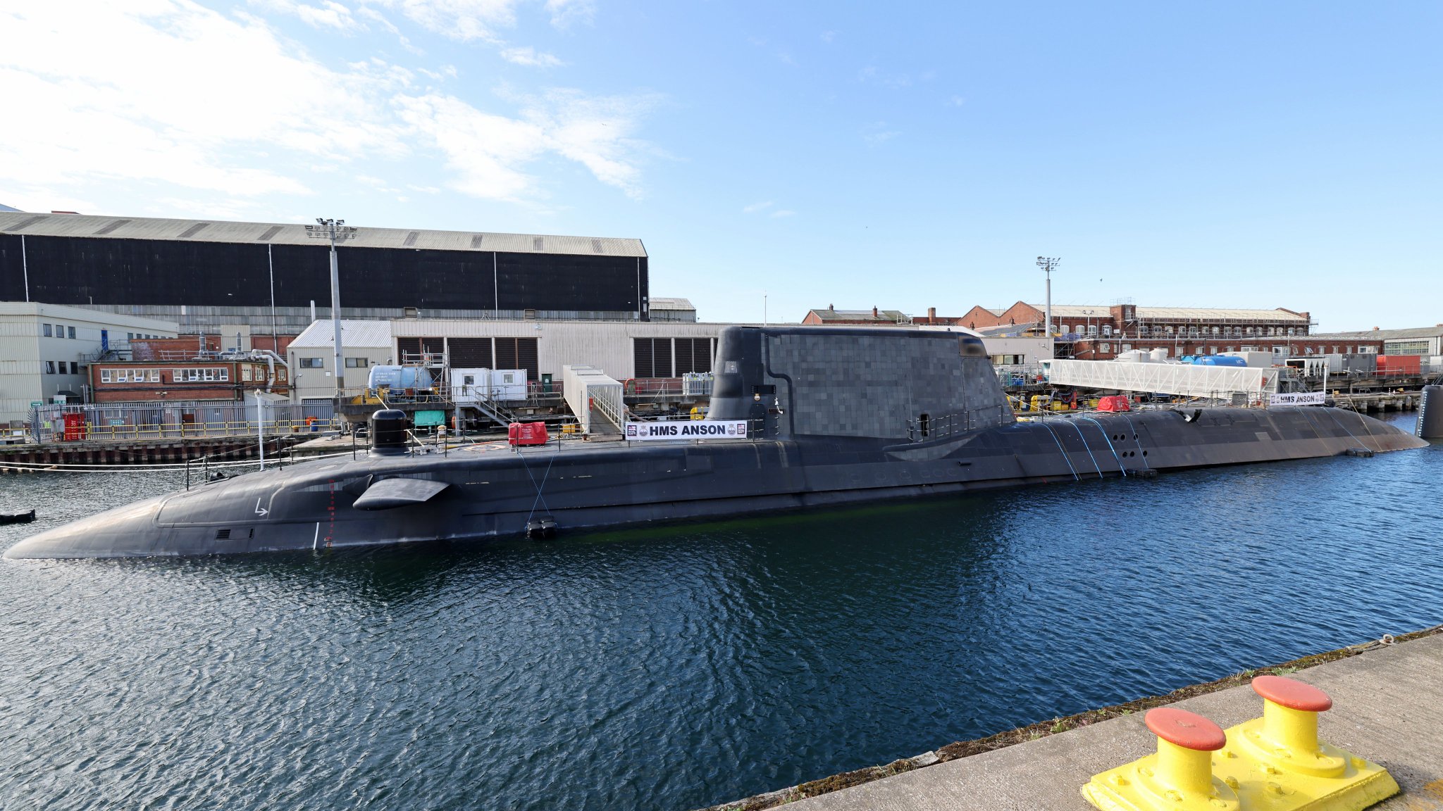 The attack submarine HMS Anson joins the Royal Navy fleet