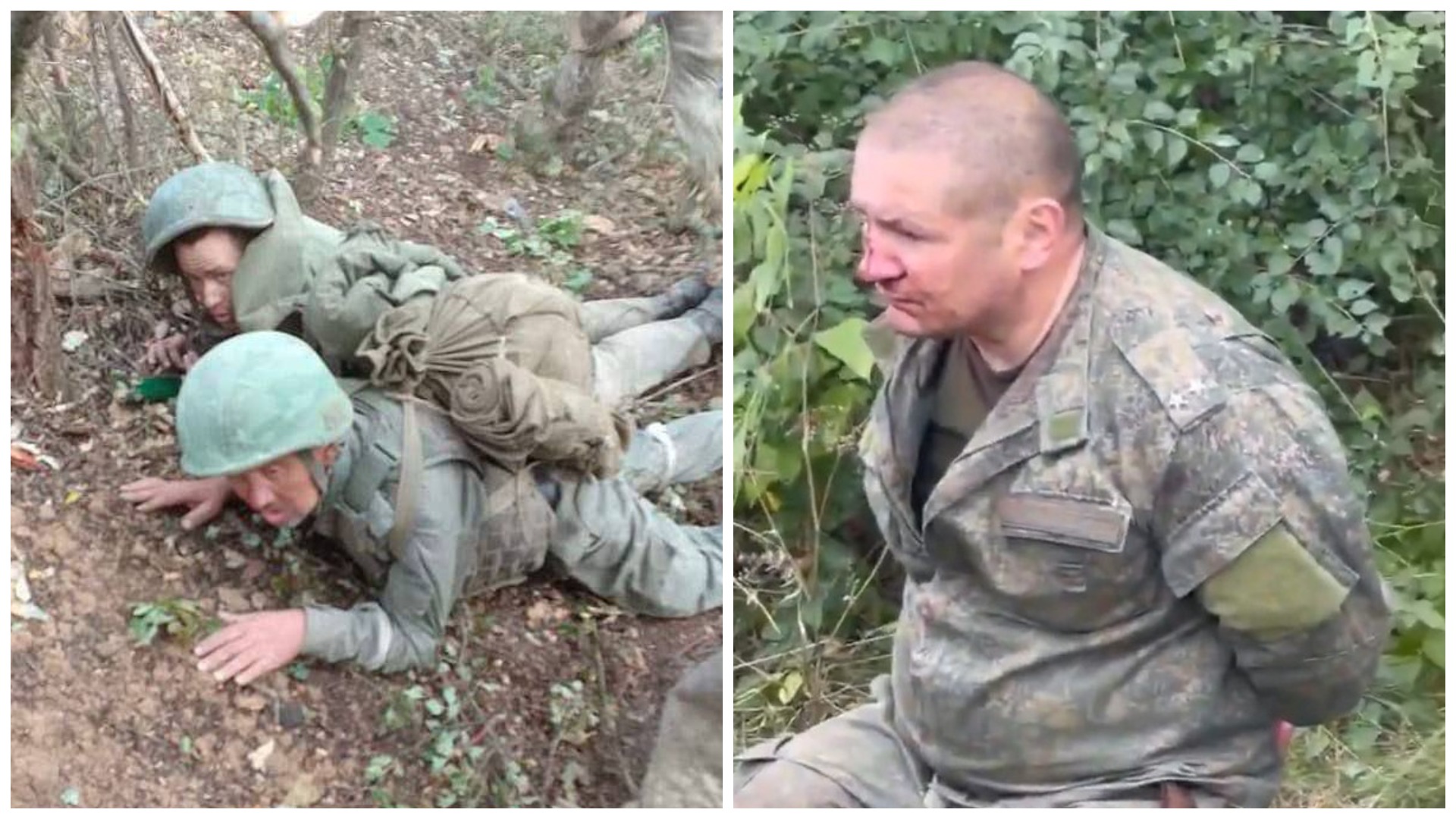 Russian soldiers and officers surrendering in Kharkiv direction