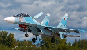 Three Su-30SM of the Russian Aerospace Forces landed to the Baranovichi airfield in Belarus