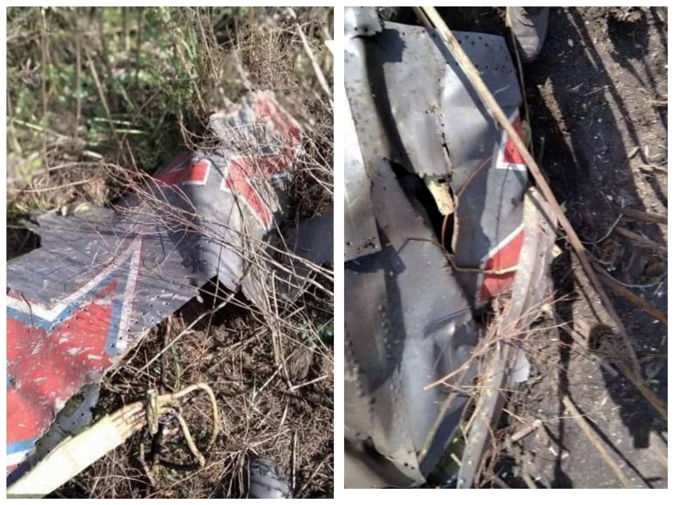 The wreckage of a Russian Su-34 found near Kupiansk