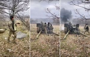 Ukrainian military use M101 howitzers, video published on the web