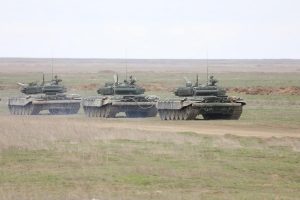 A batch of T-72 tanks transferred from Russia to Belarus