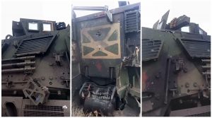 Ukrainian Maxxpro MRAP withstands a grenade