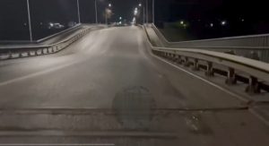 A bridge is blown up in occupied Melitopol