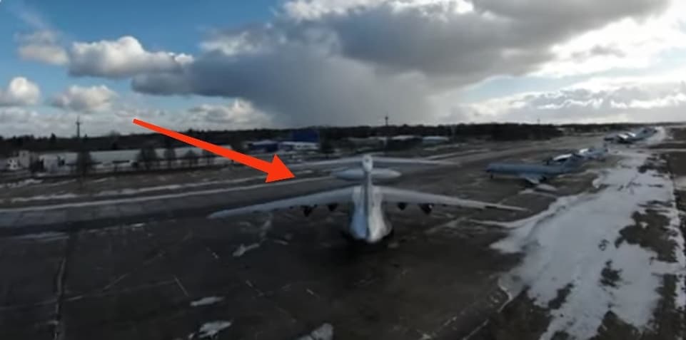 A video released featuring a drone flight over a Russian A-50U aircraft in Belarus