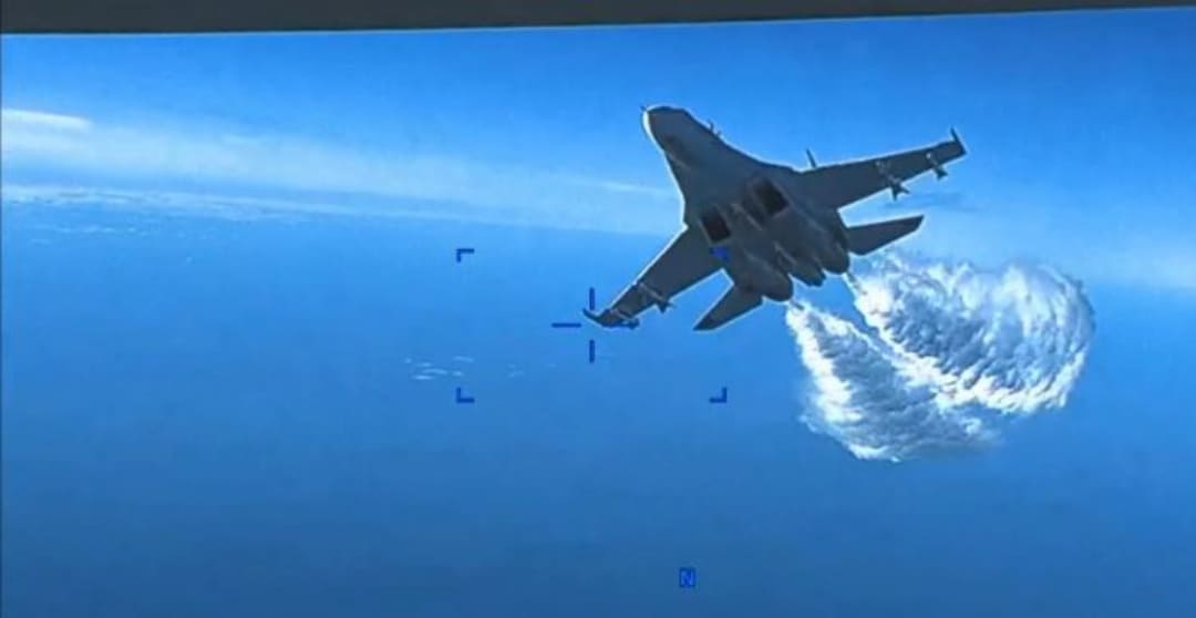 США показали відео, яке доводить, що БПЛА MQ-9 був пошкоджений російським винищувачем