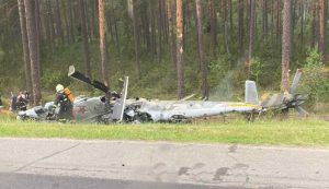 Russian Mi-24 attack helicopter crashes down in Belarus